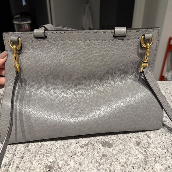 Pre Owned Gucci Cellarius Calfskin GG Marmont Top Handle Bag Grey - Picture 3 of 5